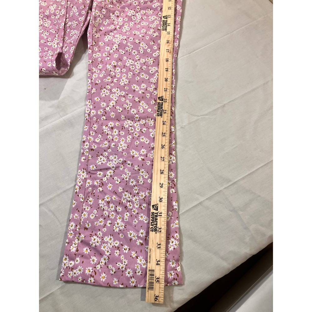 Zara Floral Print Pants Size 5 Pink White Casual Everyday‎ Trousers - Picture 3 of 5